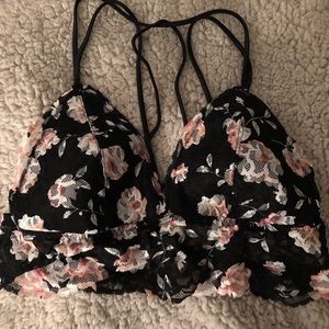 Pink Floral Lace Bralette